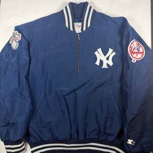 80s vintage Yankees x Starter half zip pull over jacket FAIR/GOOD
